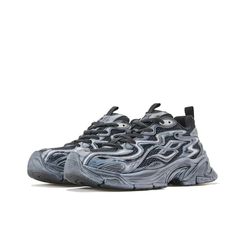 BLINDNOPLAN Cushioning Anti Slip Wear Resistant Breathability Low Top Running Shoes Unisex Black Gray Color-2