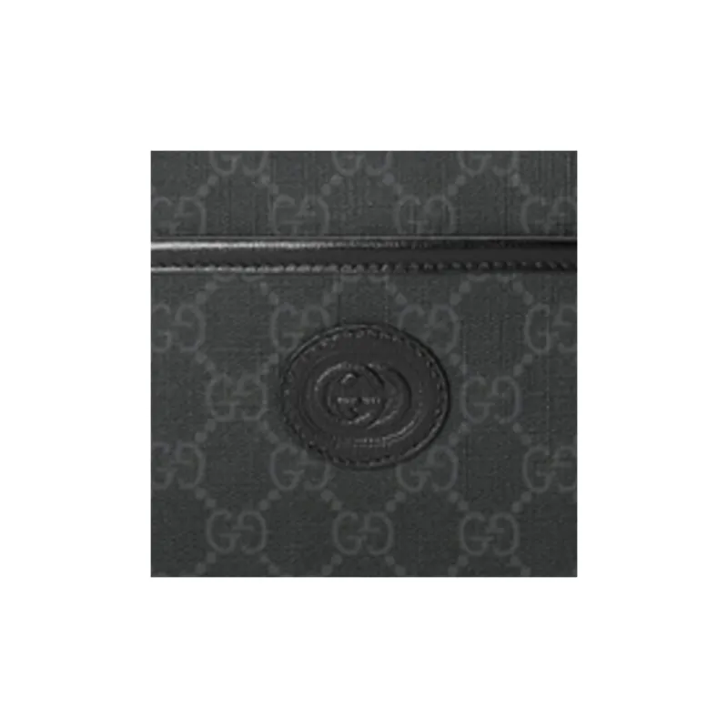 GUCCI Canvas With Leather Box Bag, Shoulder Bag, Crossbody Bag Mini Men's Black-4