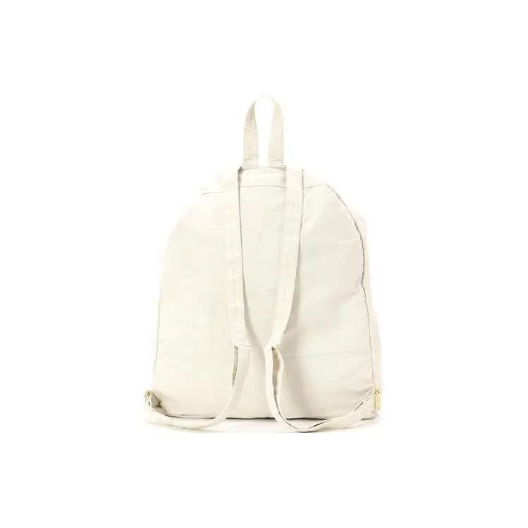 PORTER Nylon Cotton Twill Backpack Unisex Gray White-2