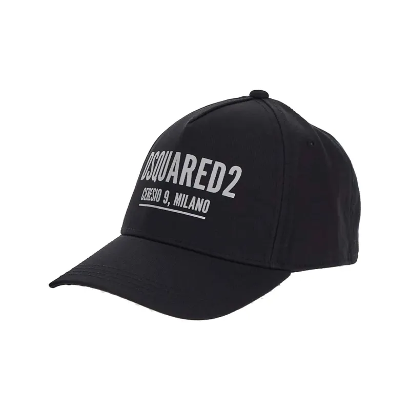 DSQUARED 2 Logo Printed Curved Peak Baseball Cap-0
