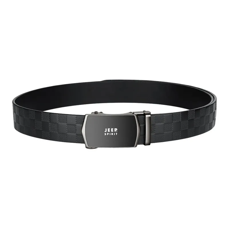 JEEP SPIRIT Automatic Buckle Business Top Layer Elegant Cow Leather Leather Belts Men's Width 3.5CM-2
