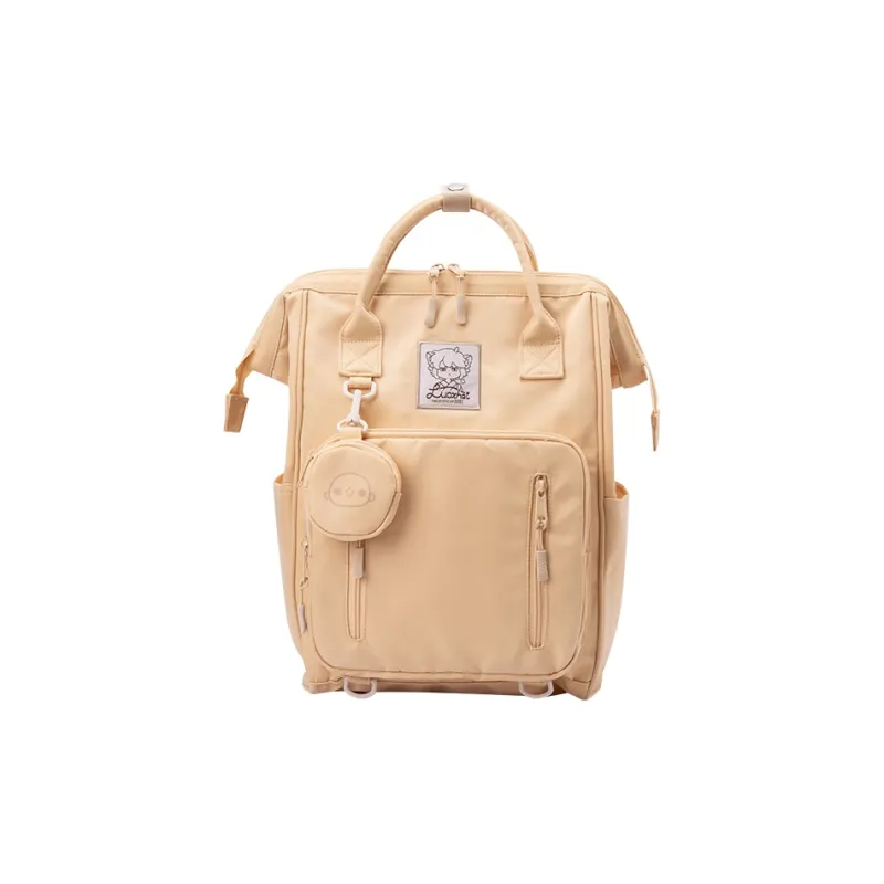 SEM/R X Luo Xiaohei Collaboration Fabric With Nylon Backpack Tubas Unisex Custard/Pink Purple-0