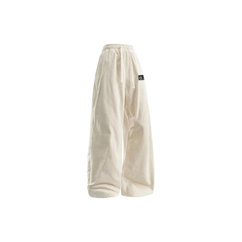 CULT OF INDIVIDUALITY Casual Pants Graffiti Print, Corduroy Loose Fit Versatile Straight Fit Thickened Pants Unisex-18