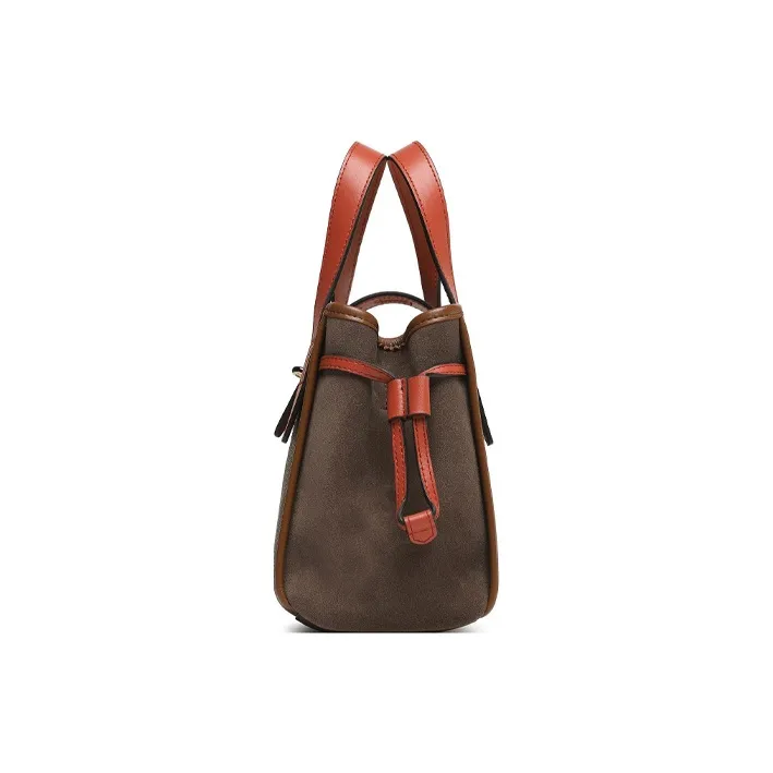 Furla Net Collection Leather Basket Bag, Shoulder Bag, Crossbody Bag, Handbag Trumpets Women's Praline Multicolor-2
