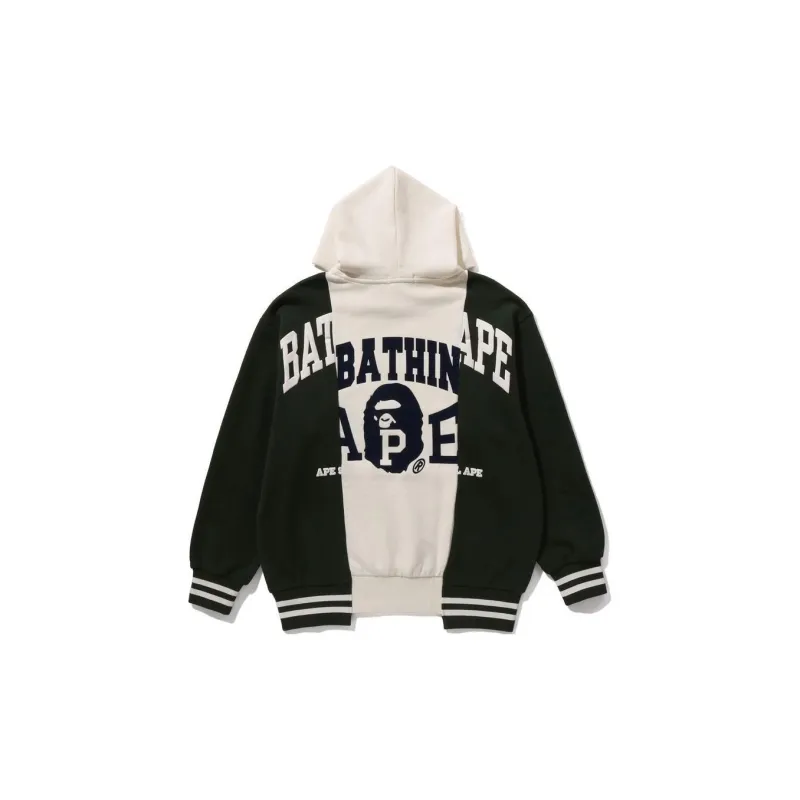 A BATHING APE Badges Color Blocking Pullover Hoodie-1