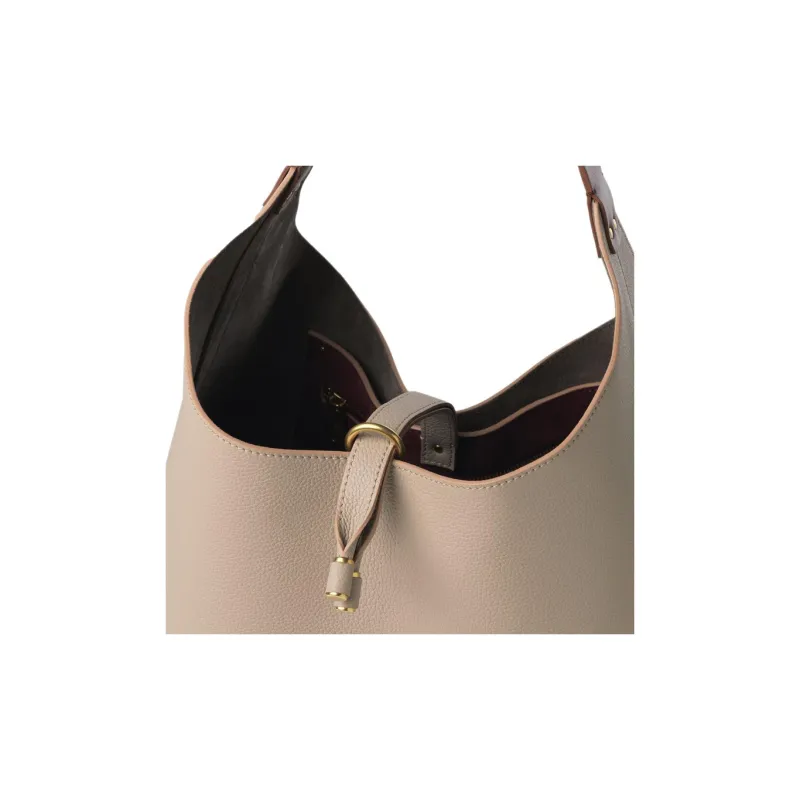 Chloe Marcie Grained Calfskin Hobo Bag Drifter Bag Handbag Shoulder Bag Women's Heather Gray-4