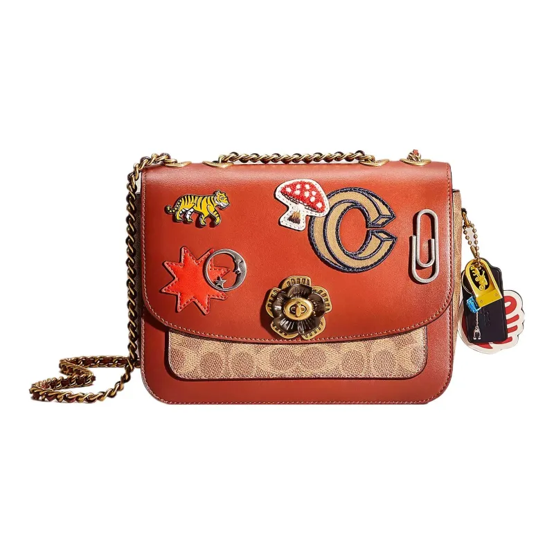 COACH Madison Canvas With Leather Small Square Bag, Crossbody Bag, Shoulder Bag Regular Women's Brown-0