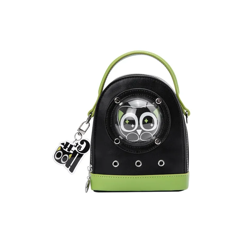 SEM/R Luo Xiaohei Collaboration Synthetic Leather Handbag Crossbody Bag Small Size Women's Black/creamy/medium-yellow-10