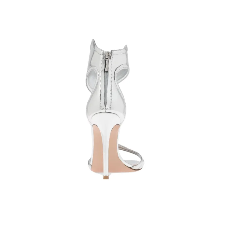 GIANVITO ROSSI Lucrezia 100mm Mirrored-leather Sandals-3