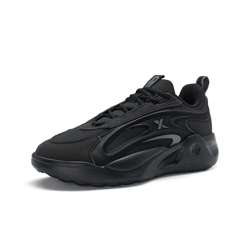 XTEP Star Meteorite TD Durable Breathable Low Top Chunky Sneakers Women's Black-1
