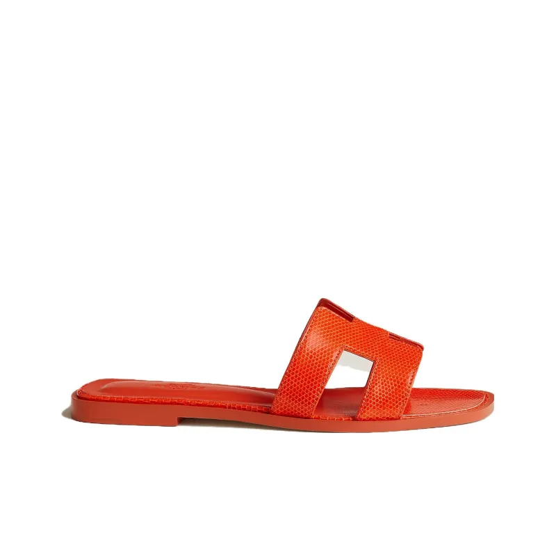 HERMES Oran Abrasion-Resistant Slide Slippers Women's Orange-1
