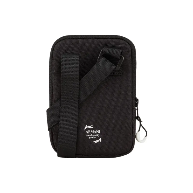 EMPORIO ARMANI Polyester Shoulder Bag, Crossbody Bag Mini Unisex Black & Gold-5