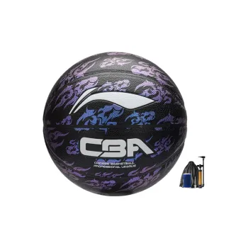 LiNing CBA Collection PU Basketball Black Purple Size 7 Training Unisex