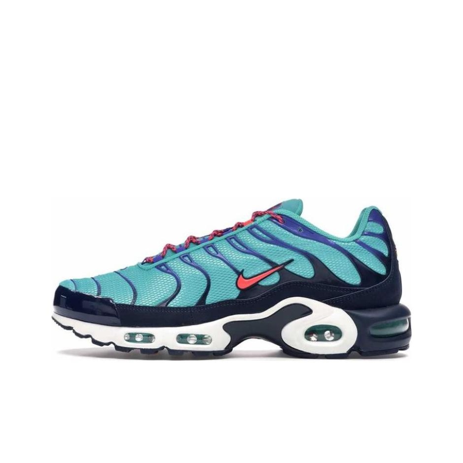 blue and green nike air max plus
