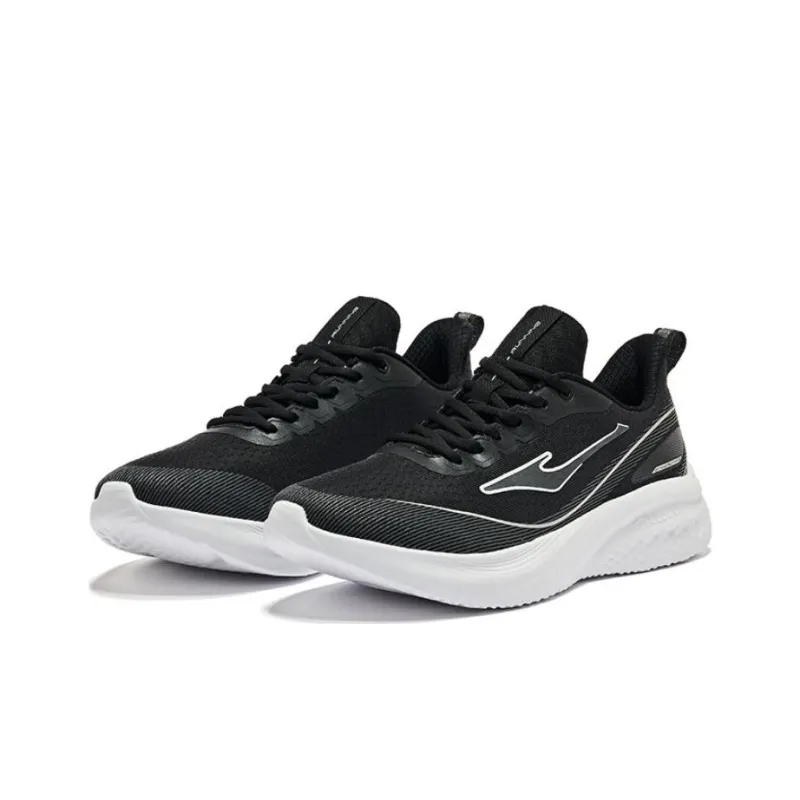 Erke Slip Resistant Low Top Casual Running Shoes Men's Jet Black Carbon Gray-2