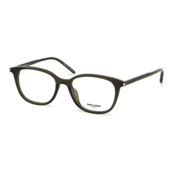 SAINT LAURENT Plate Frame Square Eyeglass Frames Unisex Green