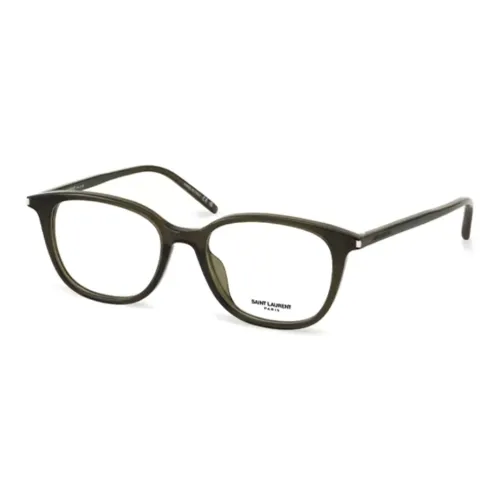 SAINT LAURENT Plate Frame Square Eyeglass Frames Unisex Green