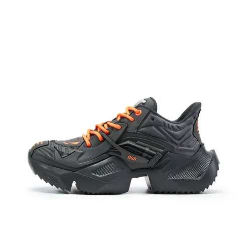 OGR Mecha Classic 2.0 Collection Low Top Chunky Sneakers Unisex Gray Orange