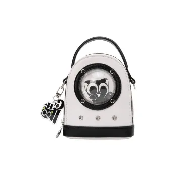 SEM/R Luo Xiaohei Collaboration Synthetic Leather Handbag Crossbody Bag Small Size Women's Black/creamy/medium-yellow