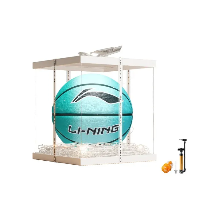 LiNing Rubber Basketball Green No. 5 No. 7 Training Match Unisex-7