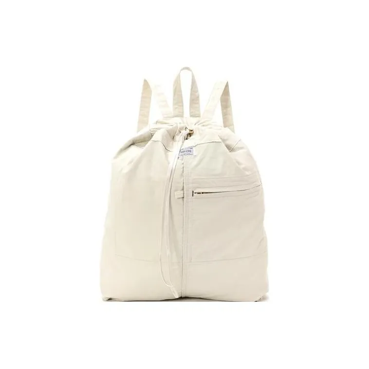 PORTER Nylon Cotton Twill Backpack Unisex Gray White-0