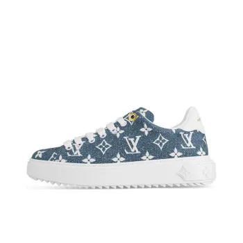 LOUIS VUITTON Time Out Wear Resistant Low Top Skateboard Shoes Women's Blue