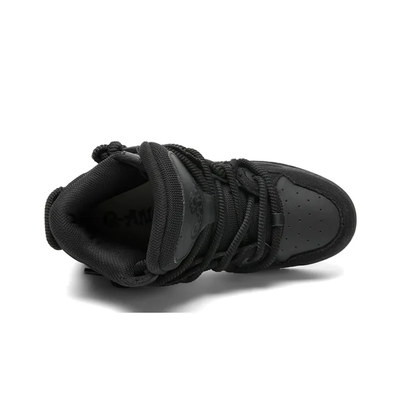 Q AND Coverage Thermal Slip Resistant Cushioning Abrasion Resistant Height Increasing High Top Skateboard Shoes Unisex-2