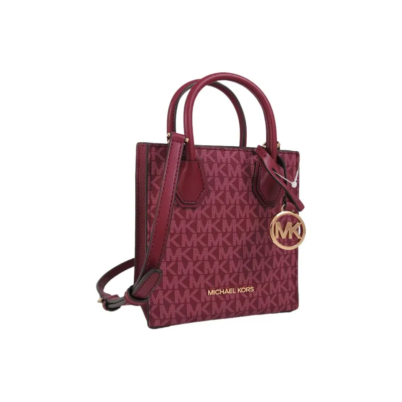 MICHAEL KORS Mercer Coated Canvas Handbag, Shoulder Bag, Crossbody Bag Extra Small Women's Mulberry Red-1