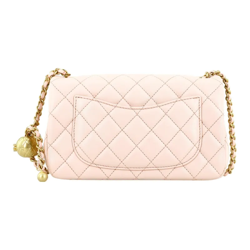 CHANEL Classic Flap CF Sheepskin Chain Bag, Flap Bag, Shoulder Bag, Crossbody Bag Mini Women's Light Pink-2