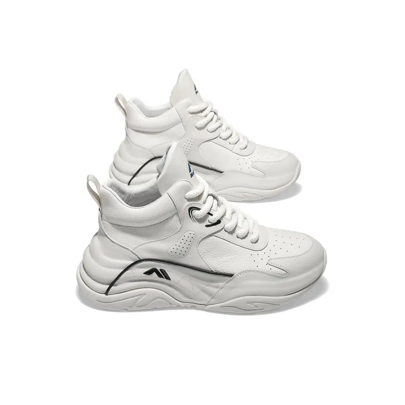 KOLUMB Abrasion Resistant Mid Top Chunky Sneakers Men's Ecru-1