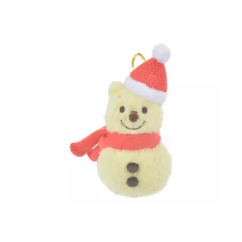 Disney Winter Winnie The Pooh Doll Key Ring Snowman Style Dolls Plush Pendant 20cm High