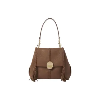 Chloe Penelope Series Soft Grained Calfskin Portable Crossbody Bag Shoulder Bag Women's Dark Brown