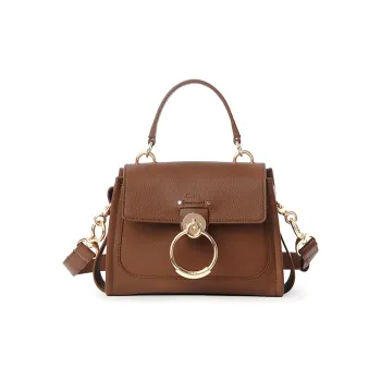 Chloe Tess Calfskin Shoulder Bag Crossbody Bag Handbag Mini Women's Dark Nut Color