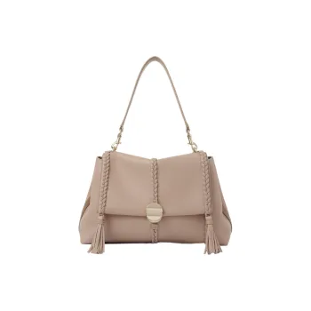 Chloe Penelope Series Grained Calfskin Handbag Shoulder Bag Medium Size Women's Nomadic Beige