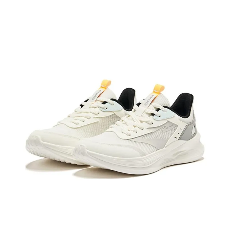 Erke Ling Yue 2.0 Breathable And Resilient Low Top Running Shoes Men's Microcrystal White Recycling Gray-2