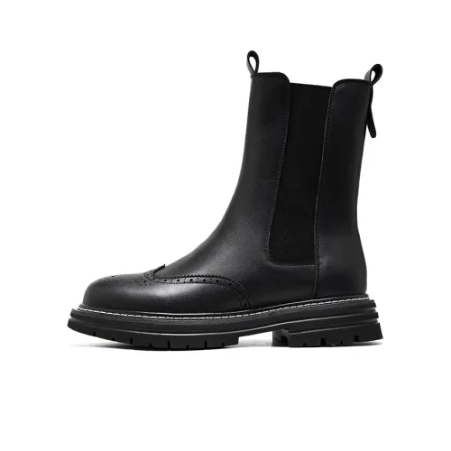 Beidouniao Chelsea Boots Men Black