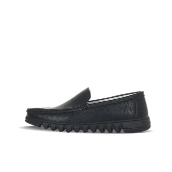 Cherry Blossoms Casual Business Leather Shoes Men's Black