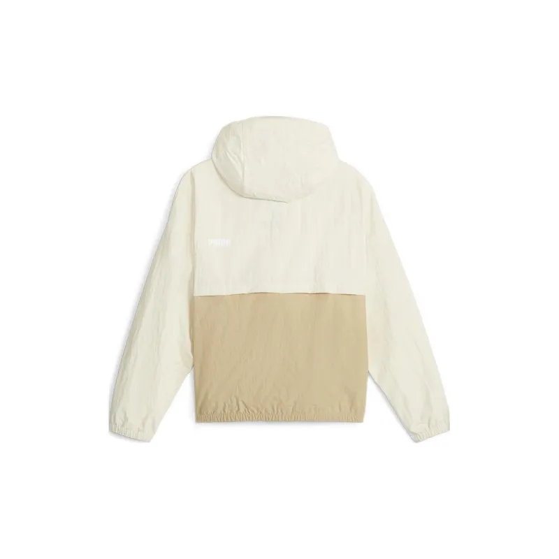 PUMA Oversized Hooded Windbreaker Jacket Women's Khaki-1