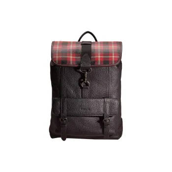 COACH Bleecker Eggstone Grain Leather Backpack Large Size Men's Black