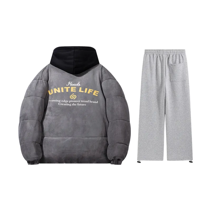 Unite Life HOODS Casual Sportswear Unisex Gray-1