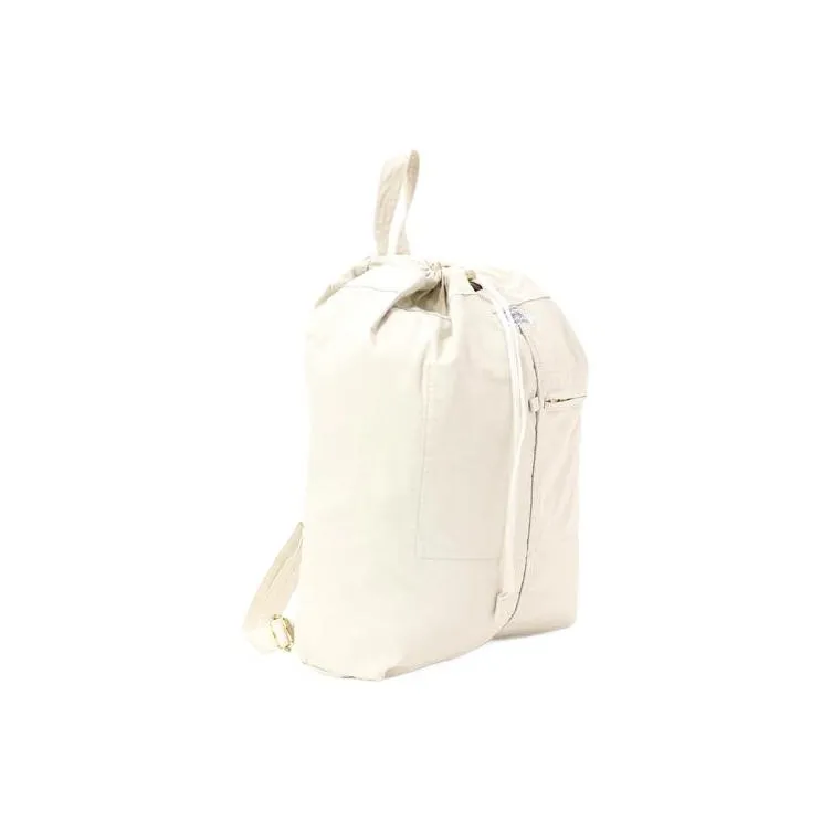 PORTER Nylon Cotton Twill Backpack Unisex Gray White-1