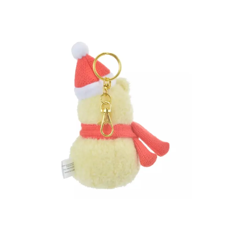 Disney Winter Winnie The Pooh Doll Key Ring Snowman Style Dolls Plush Pendant 20cm High-3