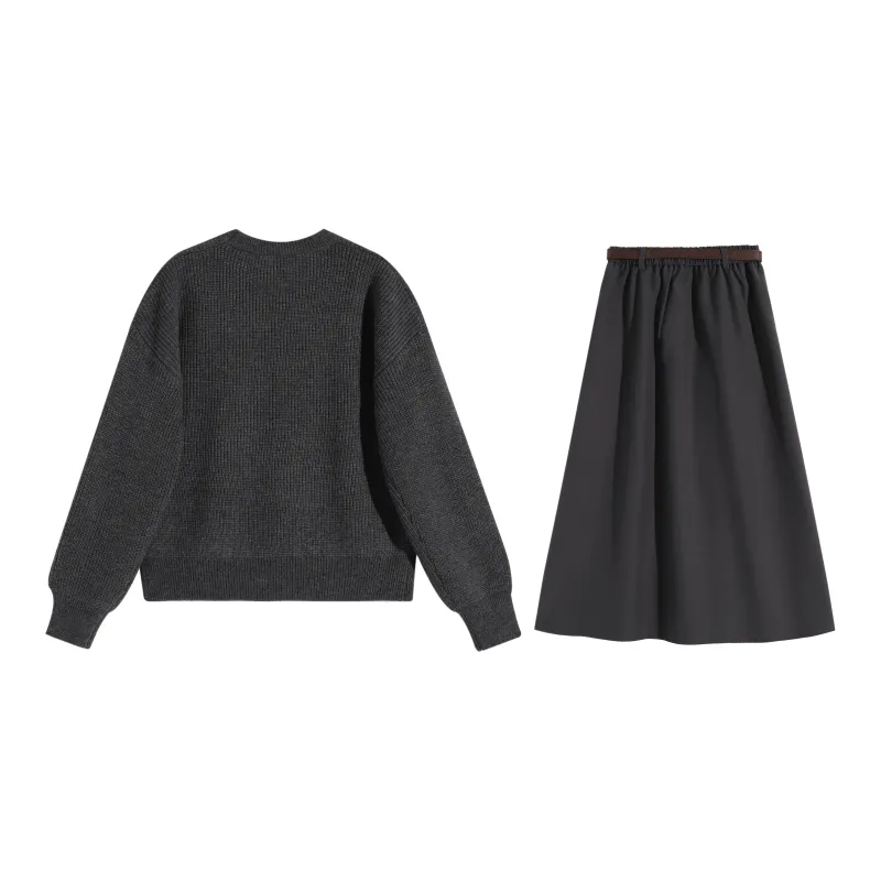 EIDOLON GRAIN Skirt Set Women's Gray-1