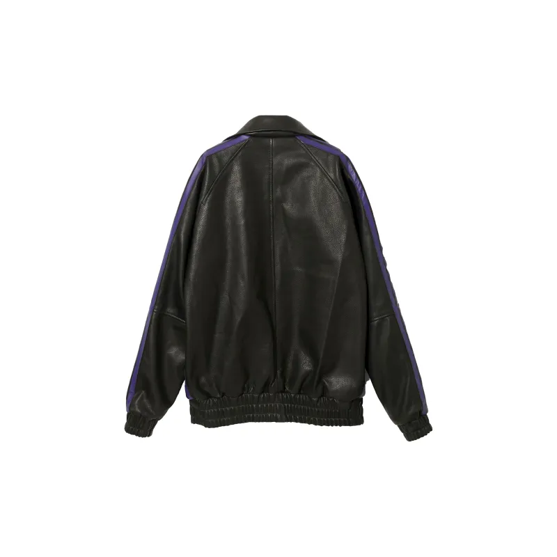 Needles X Schott Co branded FW23 Leather Jacket Unisex Black-1
