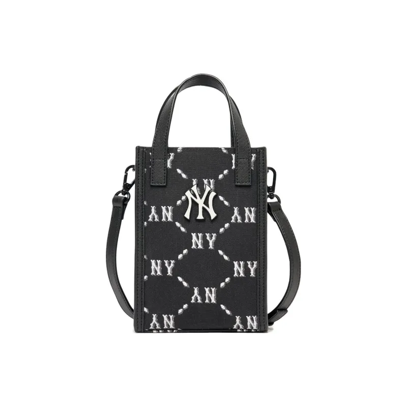 MLB Monogram Collection Polyester Portable One Shoulder Crossbody Cell Phone Pouch Small Size Women's Black-0