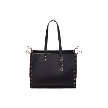Coachtopia Leather Tote Bag, Shopping Bag, Handbag, Shoulder Bag Women's Black