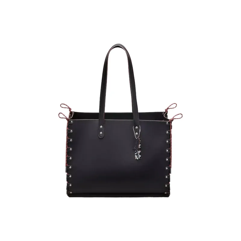 Coachtopia Leather Tote Bag, Shopping Bag, Handbag, Shoulder Bag Women's Black-0