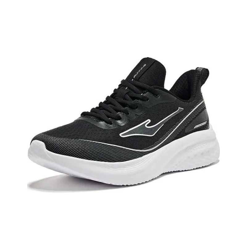 Erke Slip Resistant Low Top Casual Running Shoes Men's Jet Black Carbon Gray-1