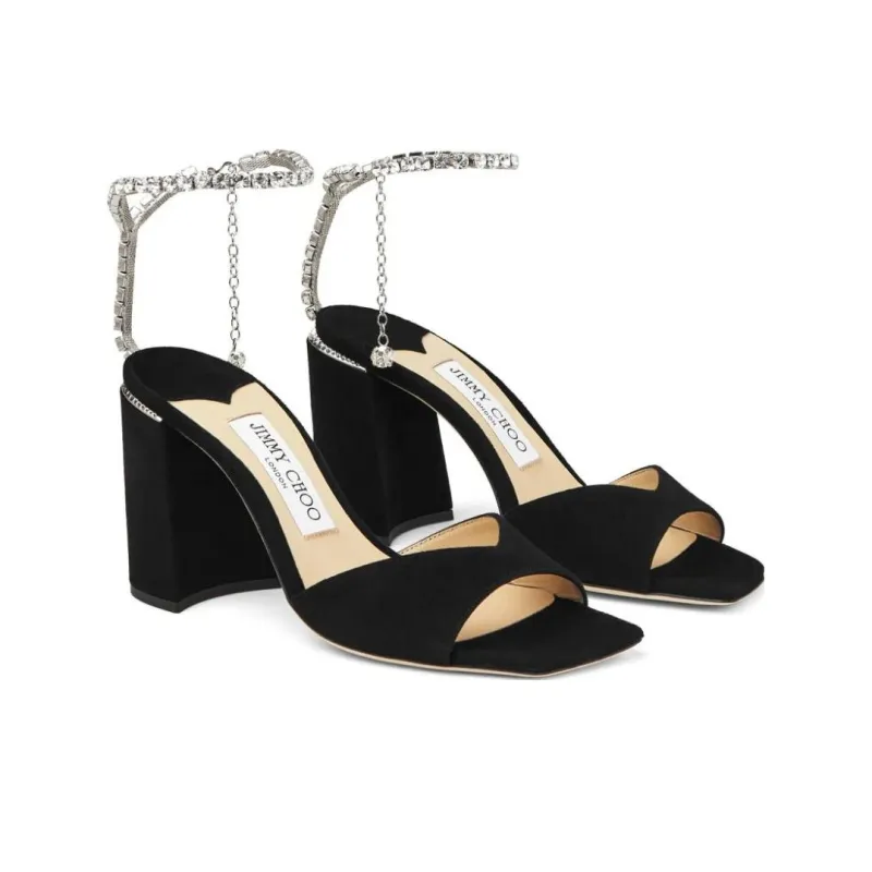 Jimmy Choo Saeda 85mm Crystal-strap Sandals-3