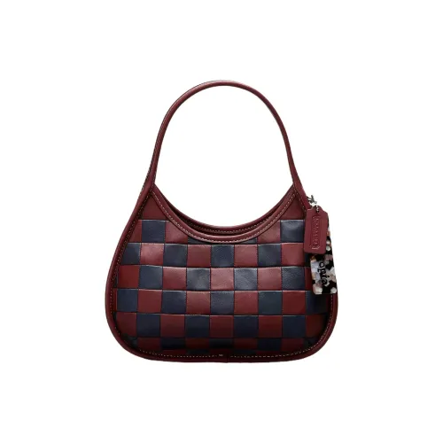Coachtopia Ergo Leather Shoulder Bag, Handbag, Shoulder Bag Women's Dark Blue & Burgundy